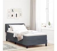 vidaXL Lit Boxspring avec Matelas Gris Foncé 100x200 cm Velours 3340431 G