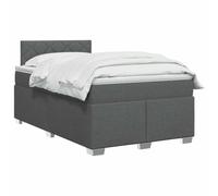 vidaXL Lit boxspring avec Matelas Gris foncé 120 x 190 cm Tissu, Chambre, Lit Box Spring Moderne, Surface de Sommeil, Tête réglable, Cadre Fonctionnel, Soutien Matelas Cozy