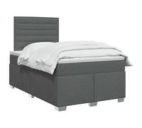 vidaXL Lit boxspring avec Matelas Gris foncé 120 x 190 cm Tissu, Mobilier de Chambre, lit Moderne, sommier, Cadre Ajustable, Confort de Sommeil, Installation intérieure à la Maison