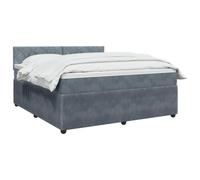 vidaXL Lit boxspring avec Matelas Gris foncé 140 x 190 cm Velours