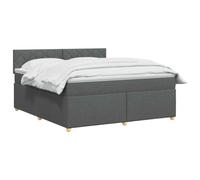 vidaXL Lit boxspring avec Matelas Gris foncé 140 x 200 cm Tissu