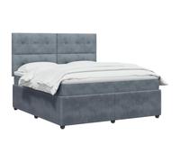 vidaXL Lit boxspring avec Matelas Gris foncé 160 x 200 cm Velours