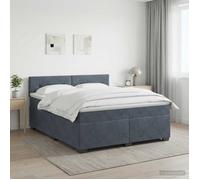 vidaXL Lit boxspring avec matelas Gris foncé 180 x 200 cm Velours 3450765