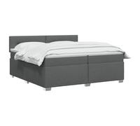 vidaXL Lit boxspring avec Matelas Gris foncé 200 x 200 cm Tissu