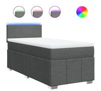 vidaXL Lit boxspring avec matelas gris foncé 80x200 cm Tissu