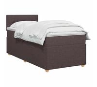 vidaXL Lit boxspring avec Matelas Marron foncé 100 x 200 cm Tissu, Lit de Chambre, Cadre Box Moderne avec tête réglable, Matelas Ferme, mobilier Soutien pour Un Sommeil paisible