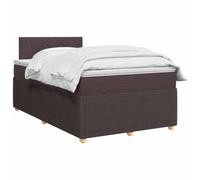 vidaXL Lit boxspring avec Matelas Marron foncé 120 x 190 cm Tissu, Chambre Tendance, lit Box Spring Moderne, tête réglable, Cadre rembourré, Solution Matelas mi-Ferme