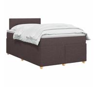 vidaXL Lit boxspring avec Matelas Marron foncé 120 x 190 cm Tissu, Lit de Chambre, Cadre Box Moderne avec tête réglable, Matelas Ferme, mobilier Soutien pour Un Sommeil paisible