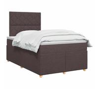 vidaXL Lit boxspring avec Matelas Marron foncé 120 x 190 cm Tissu, Mobilier Moderne pour Chambre, lit avec sommier, Cadre réglable, Matelas Confortable, Solution de Sommeil stylée