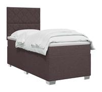 vidaXL Lit boxspring avec Matelas Marron foncé 90 x 200 cm Tissu