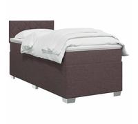 vidaXL Lit boxspring avec Matelas Marron foncé 90 x 200 cm Tissu, Chambre, Lit Box Spring Moderne, Surface de Sommeil, Tête réglable, Cadre Fonctionnel, Soutien Matelas Cozy