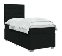 vidaXL Lit boxspring avec Matelas Noir 100 x 200 cm Tissu