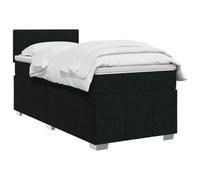 vidaXL Lit boxspring avec Matelas Noir 100 x 200 cm Tissu, Boxspring Moderne, tête de lit réglable, Matelas Ferme, Sommeil Confortable, Meuble déco stylé