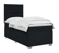 vidaXL Lit boxspring avec Matelas Noir 100 x 200 cm Tissu, Mobilier de Chambre, lit Moderne, sommier, Cadre Ajustable, Confort de Sommeil, Installation intérieure à la Maison