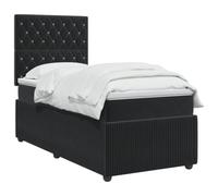 vidaXL Lit boxspring avec Matelas Noir 100 x 200 cm Velours