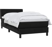 vidaXL Lit boxspring avec matelas noir 100x220 cm velours