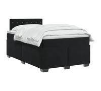 vidaXL Lit boxspring avec Matelas Noir 120 x 190 cm Velours, Chambre contemporaine, Cadre de lit Moderne, tête de lit Ajustable, Matelas Medium Ferme en Velours