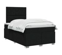 vidaXL Lit boxspring avec Matelas Noir 120 x 200 cm Tissu