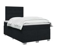 vidaXL Lit boxspring avec Matelas Noir 120 x 200 cm Tissu