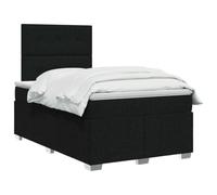 vidaXL Lit boxspring avec Matelas Noir 120 x 200 cm Tissu