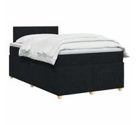 vidaXL Lit boxspring avec Matelas Noir 120 x 200 cm Tissu, Lit de Chambre, Cadre Box Moderne avec tête réglable, Matelas Ferme, mobilier Soutien pour Un Sommeil paisible