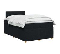 vidaXL Lit boxspring avec Matelas Noir 120 x 200 cm Tissu, Lit de Chambre, Cadre Box Moderne avec tête réglable, Matelas Ferme, mobilier Soutien pour Un Sommeil paisible