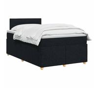 vidaXL Lit boxspring avec Matelas Noir 120 x 200 cm Tissu, Lit de Chambre, Cadre Box Moderne avec tête réglable, Matelas Ferme, mobilier Soutien pour Un Sommeil paisible