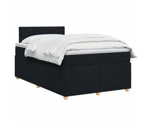 vidaXL Lit boxspring avec Matelas Noir 120 x 200 cm Tissu, Lit de Chambre, Cadre Box Moderne avec tête réglable, Matelas Ferme, mobilier Soutien pour Un Sommeil paisible