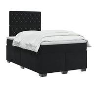 vidaXL Lit boxspring avec Matelas Noir 120 x 200 cm Velours