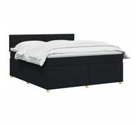 vidaXL Lit boxspring avec Matelas Noir 140 x 200 cm Tissu