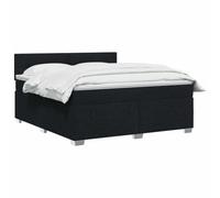 vidaXL Lit boxspring avec Matelas Noir 140 x 200 cm Tissu, Chambre, Lit Box Spring Moderne, Surface de Sommeil, Tête réglable, Cadre Fonctionnel, Soutien Matelas Cozy