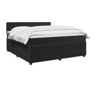 vidaXL Lit boxspring avec Matelas Noir 140 x 200 cm Velours | Ajustez l'éclairage