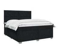 vidaXL Lit boxspring avec Matelas Noir 160 x 200 cm Tissu
