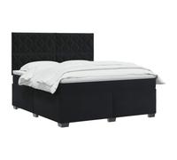 vidaXL Lit boxspring avec Matelas Noir 160 x 200 cm Velours