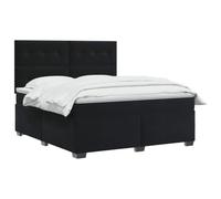 vidaXL Lit boxspring avec Matelas Noir 160 x 200 cm Velours