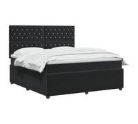 vidaXL Lit boxspring avec Matelas Noir 160 x 200 cm Velours
