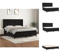 vidaXL Lit Boxspring avec Matelas Noir 180x200 cm Velours - Lits et Sommiers