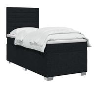 vidaXL Lit boxspring avec Matelas Noir 90 x 200 cm Tissu, Mobilier de Chambre, lit Moderne, sommier, Cadre Ajustable, Confort de Sommeil, Installation intérieure à la Maison