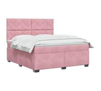 vidaXL Lit boxspring avec Matelas Rose 140 x 200 cm Velours