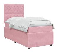 vidaXL Lit boxspring avec Matelas Rose 90 x 190 cm Velours