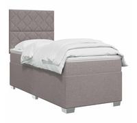 vidaXL Lit boxspring avec Matelas Taupe 100 x 200 cm Tissu
