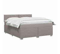 vidaXL Lit boxspring avec Matelas Taupe 140 x 200 cm Tissu
