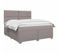 vidaXL Lit boxspring avec Matelas Taupe 140 x 200 cm Tissu