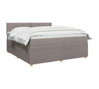 vidaXL Lit boxspring avec Matelas Taupe 140 x 200 cm Tissu