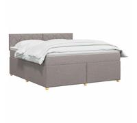 vidaXL Lit boxspring avec Matelas Taupe 140 x 200 cm Tissu