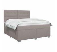 vidaXL Lit boxspring avec Matelas Taupe 140 x 200 cm Tissu, Mobilier de Chambre, lit Moderne, sommier, Cadre Ajustable, Confort de Sommeil, Installation intérieure à la Maison