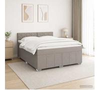 vidaXL Lit boxspring avec Matelas Taupe 160 x 200 cm Tissu, Boxspring Moderne, tête de lit réglable, Matelas Ferme, Sommeil Confortable, Meuble déco stylé