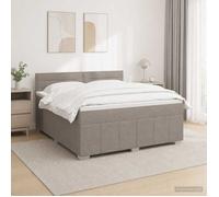 vidaXL Lit boxspring avec matelas Taupe 180 x 200 cm Tissu 3451266