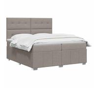 vidaXL Lit boxspring avec Matelas Taupe 200 x 200 cm Tissu