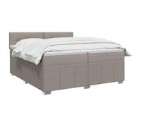 vidaXL Lit boxspring avec Matelas Taupe 200 x 200 cm Tissu